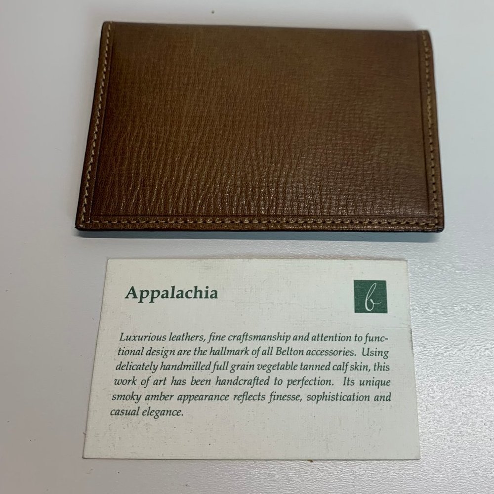 NWT Belton Brown Calf Leather Bi Fold Card Wallet
